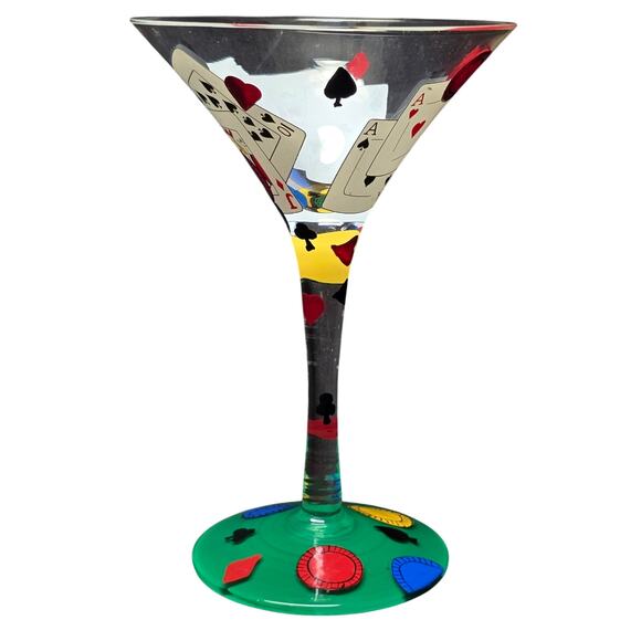 Lolita Love My Martini Pokertini Hand Painted 7oz. Drinking Glass - Picture 10 of 10